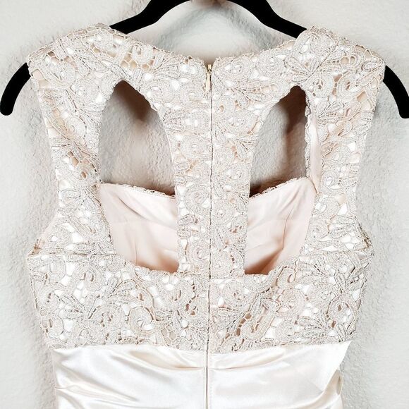 Hailey Laced Ruched Mini Sleeveless Satin Cut-out Back Cocktail Dress NWT 4 - Picture 5 of 11